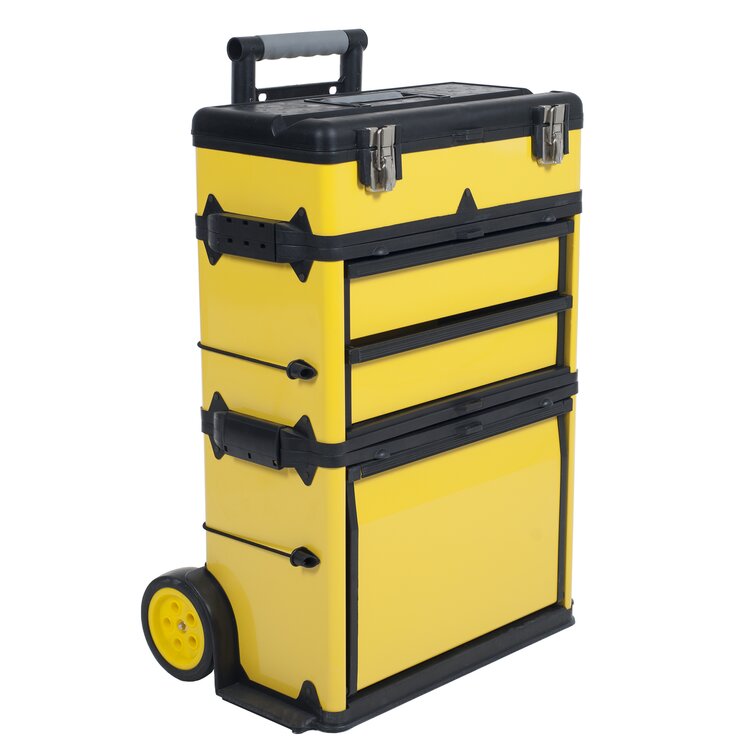 Portable Tool Box - Stackable Organizer Chest with Handle - Mobile Upright  Toolbox with Drawers